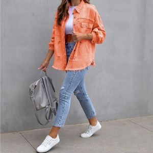 NWOT High quality denim jacket women casual colored jeans jacket.